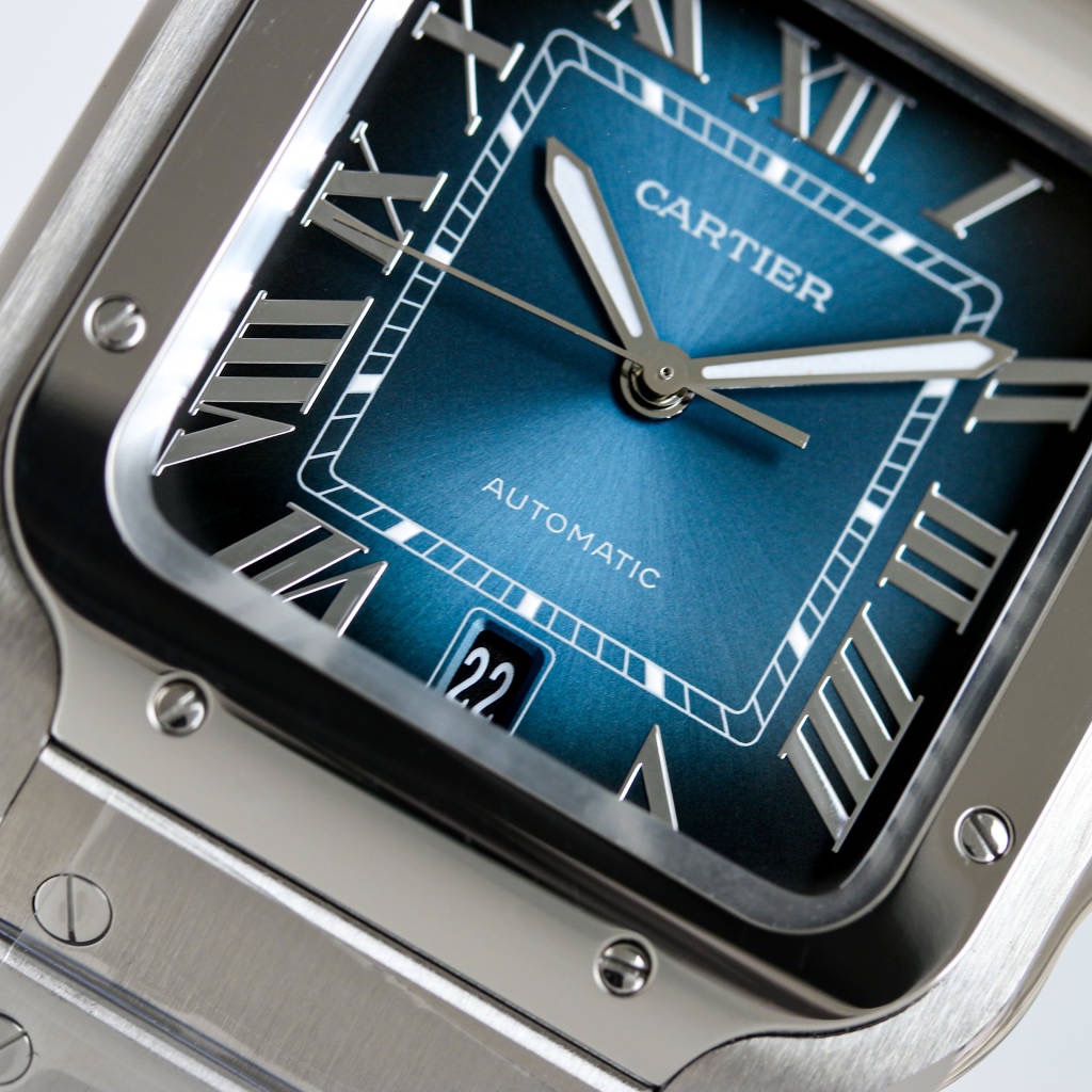 BVF Super Clone Santos Two Size | Silver Case | Blue Dial & Steel Strap