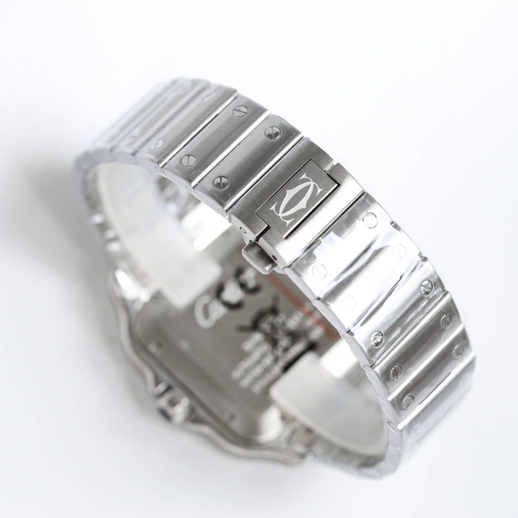 BVF Super Clone Santos Two Size | Silver Case | Green Dial & Steel Strap