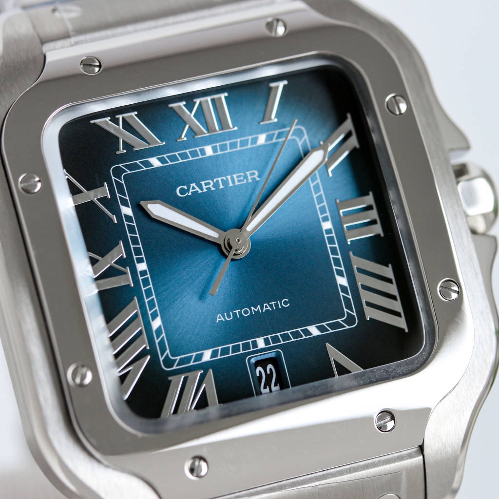 BVF Super Clone Santos Two Size | Silver Case | Blue Dial & Steel Strap