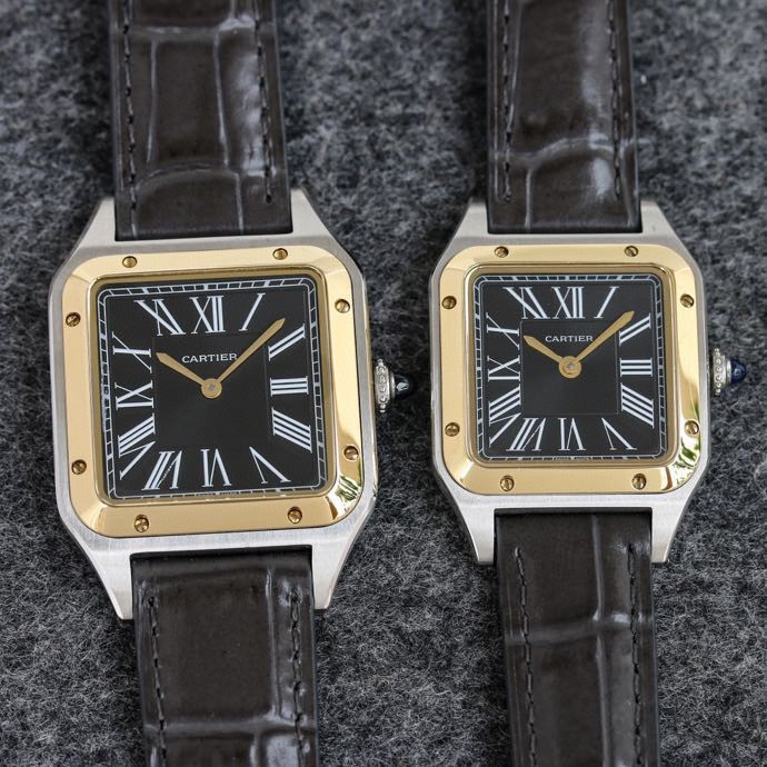 Super Clone | F1 Factory Santos-Dumont Watch All Sizes Model Two-Tone Case Black Dial Black Strap