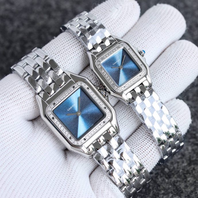 Super Clone | AF Factory Panthère Watch All Sizes Model Steel Diamond Bezel Blue Dial
