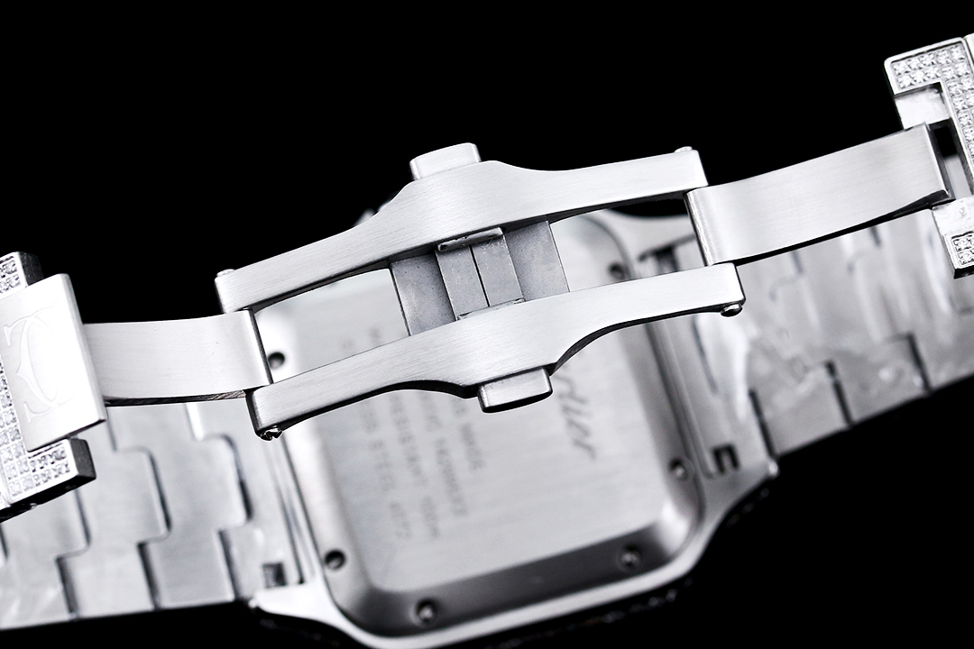 Santos 35mm Diamond Stainless Steel Roman & Arabic Dial Automatic Watch