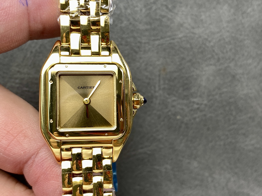 Super Clone | AF Factory Panthère Watch All Sizes Model Yellow Gold Diamond Bezel Gold Dial