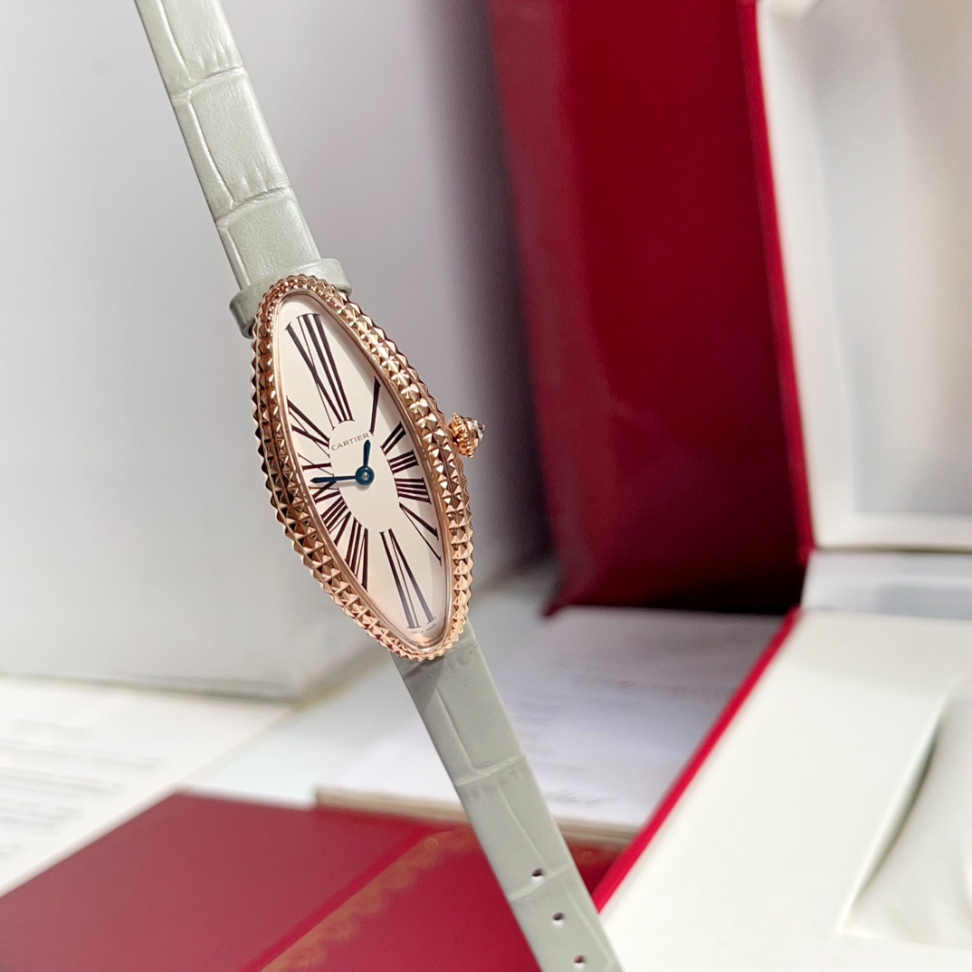 Baignoire Allongee Diamonds Silver Ladies Watch