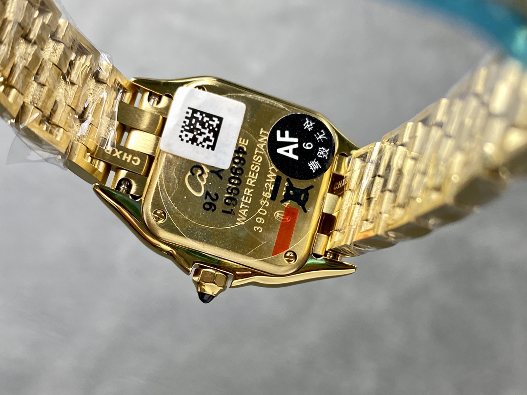 Super Clone | AF Factory Panthère Watch All Sizes Model Yellow Gold Diamond Bezel Gold Dial