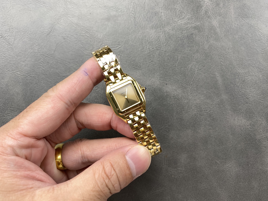 Super Clone | AF Factory Panthère Watch All Sizes Model Yellow Gold Diamond Bezel Gold Dial