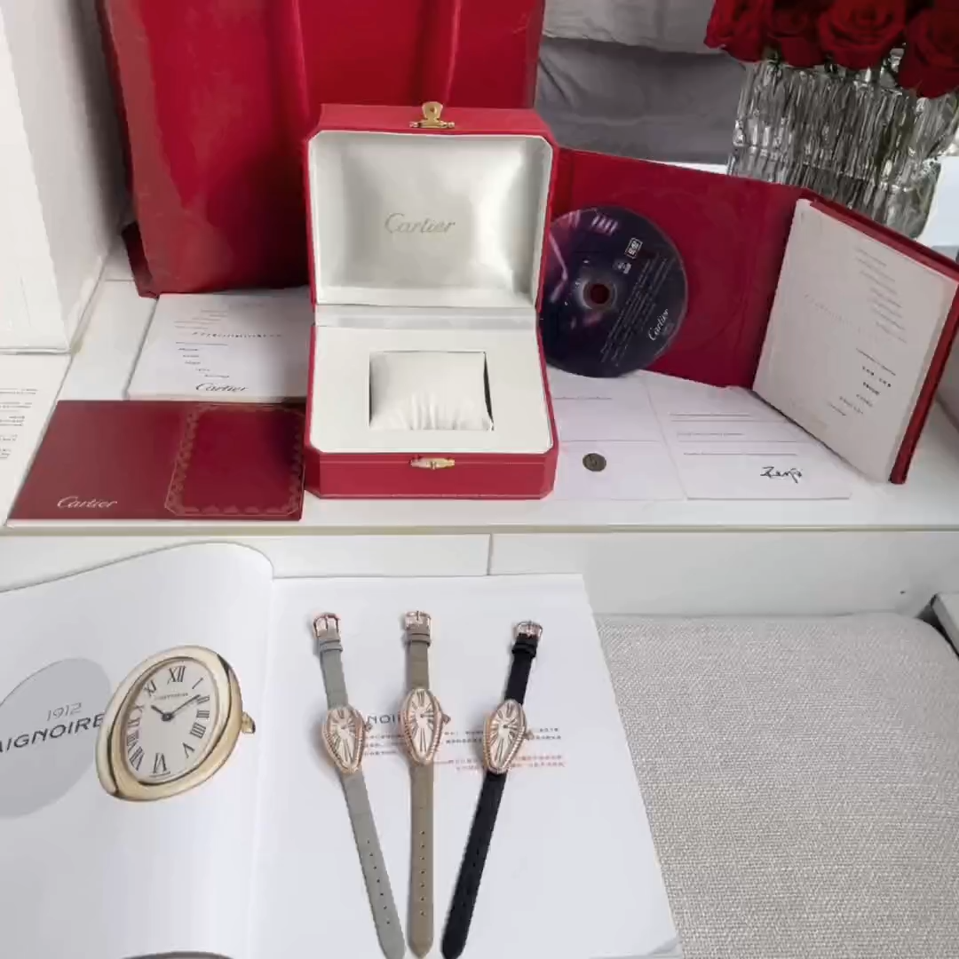 Baignoire Allongee Diamonds Silver Ladies Watch