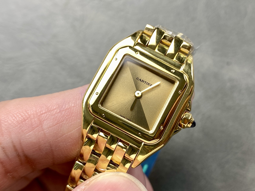 Super Clone | AF Factory Panthère Watch All Sizes Model Yellow Gold Diamond Bezel Gold Dial