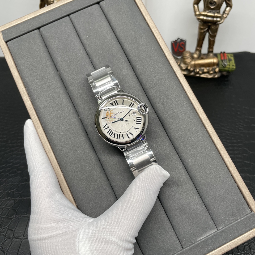 Ballon Bleu 36mm Stainless Steel Watch Silver Roman Dial