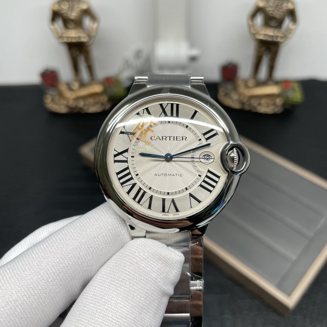 Ballon Bleu 36mm Stainless Steel Watch Silver Roman Dial