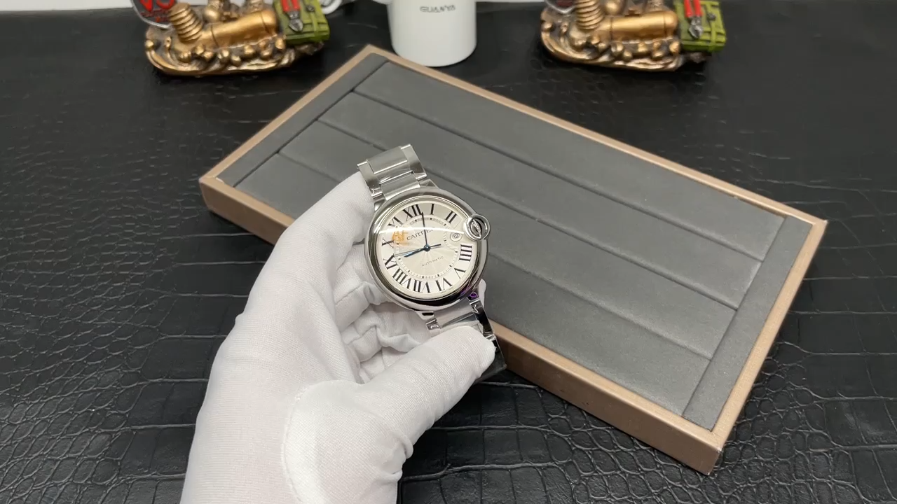 Ballon Bleu 36mm Stainless Steel Watch Silver Roman Dial