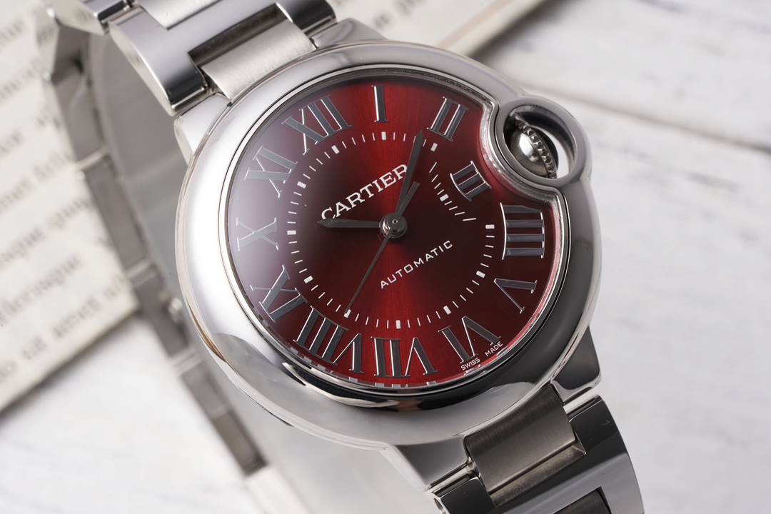 Ballon Bleu Red Dial Steel Ladies Watch