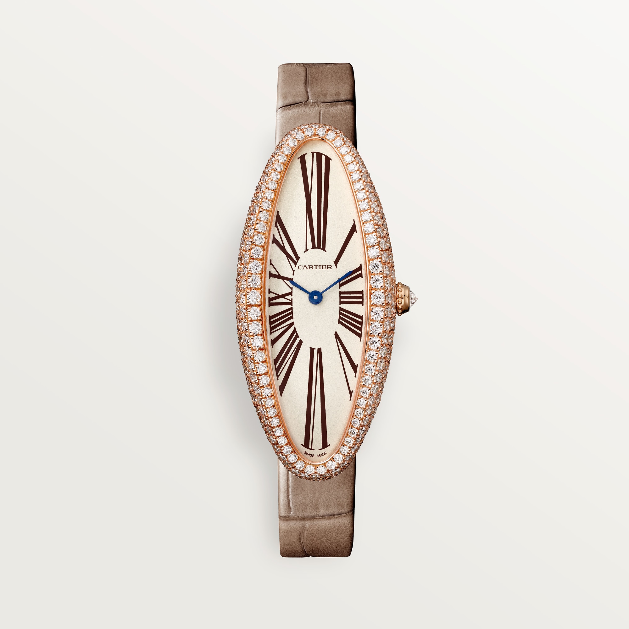 Dupe Baignoire Allongée Watch Medium Model with Rose Gold Case shown on a wrist.
