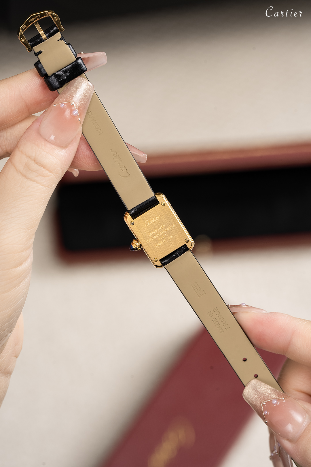 Dupe Tank Louis Watch Mini Model Yellow Gold Colors Case