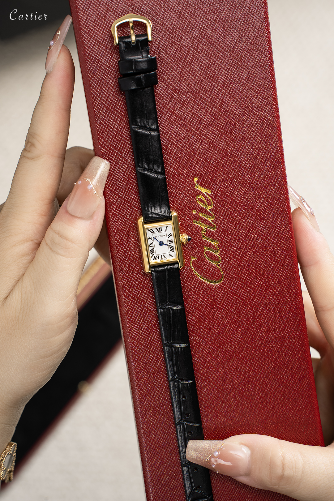 Dupe Tank Louis Watch Mini Model Yellow Gold Colors Case