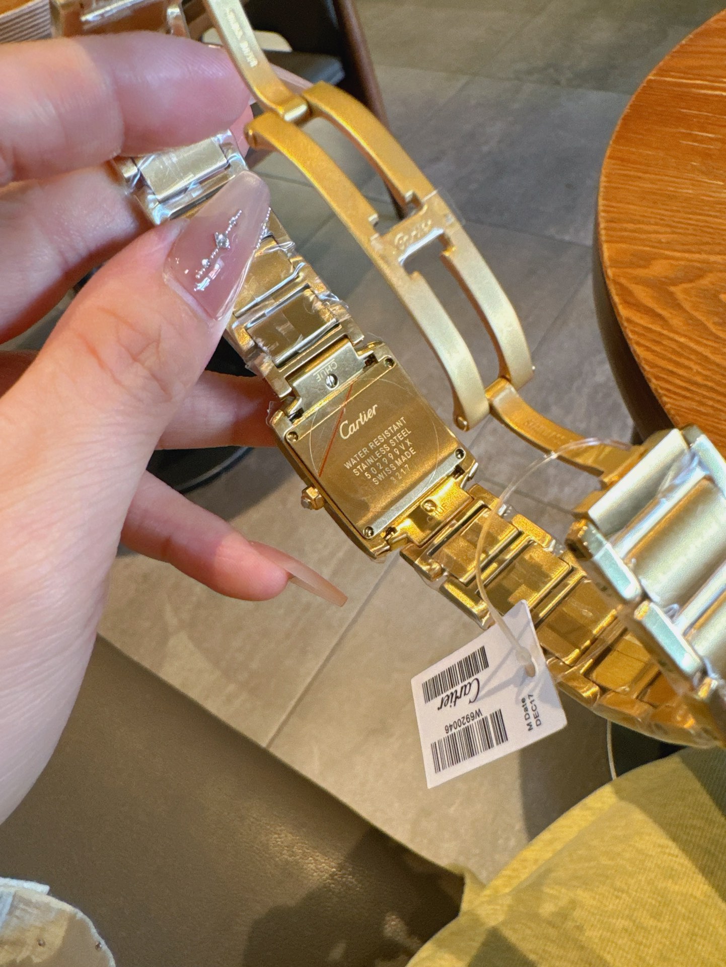 Dupe Tank Française Watch Medium Model Yellow Gold Case With Diamonds