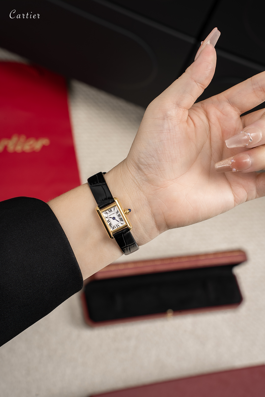 Dupe Tank Louis Watch Mini Model Yellow Gold Colors Case