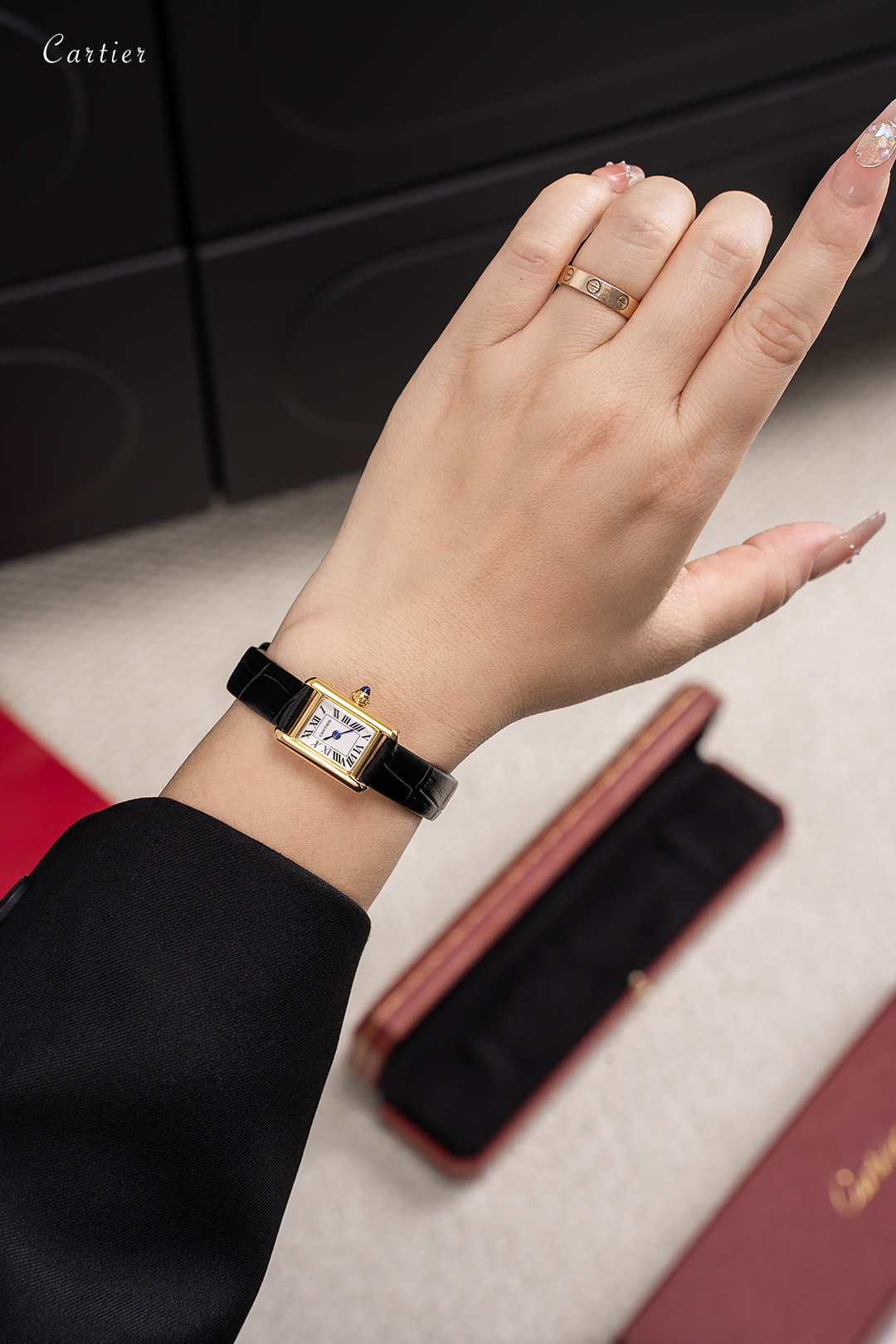 Dupe Tank Louis Watch Mini Model Yellow Gold Colors Case