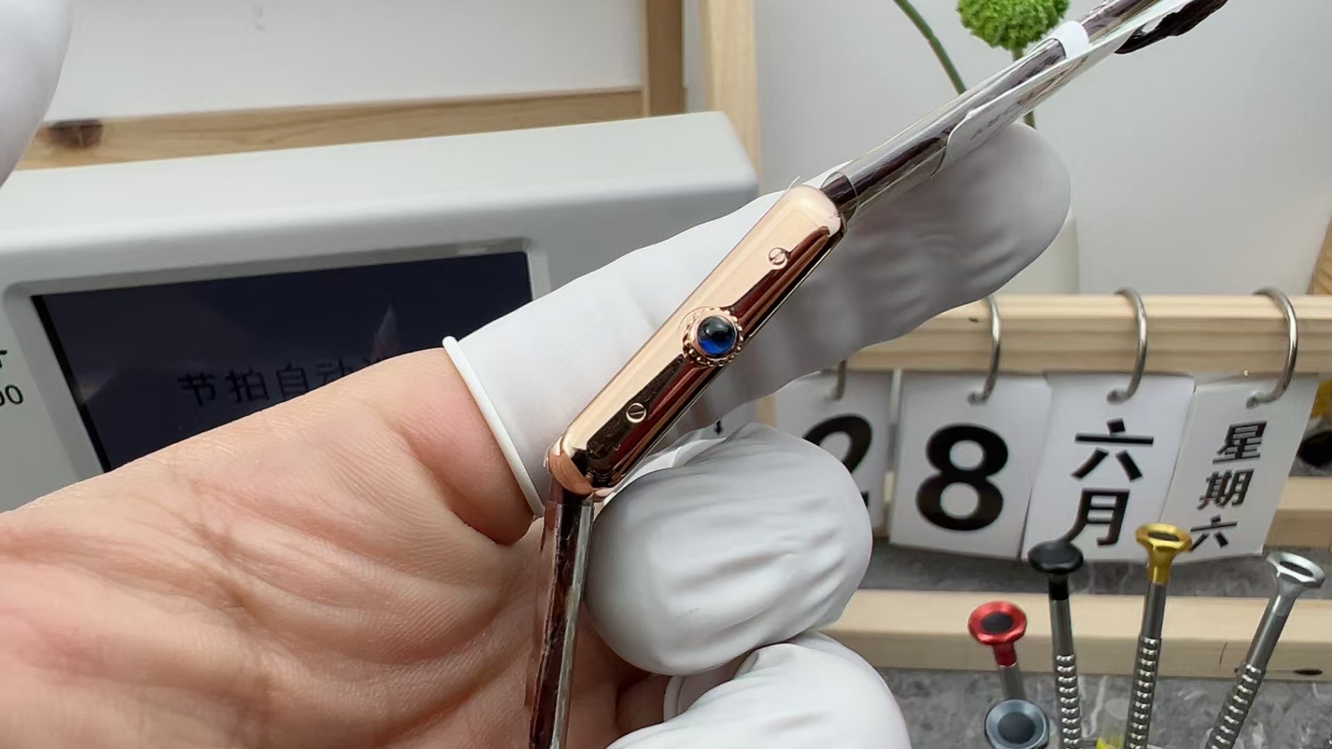 AF Super Clone Tank Solo | Rose Gold Case | Silver Dial & Brown Leather Strap