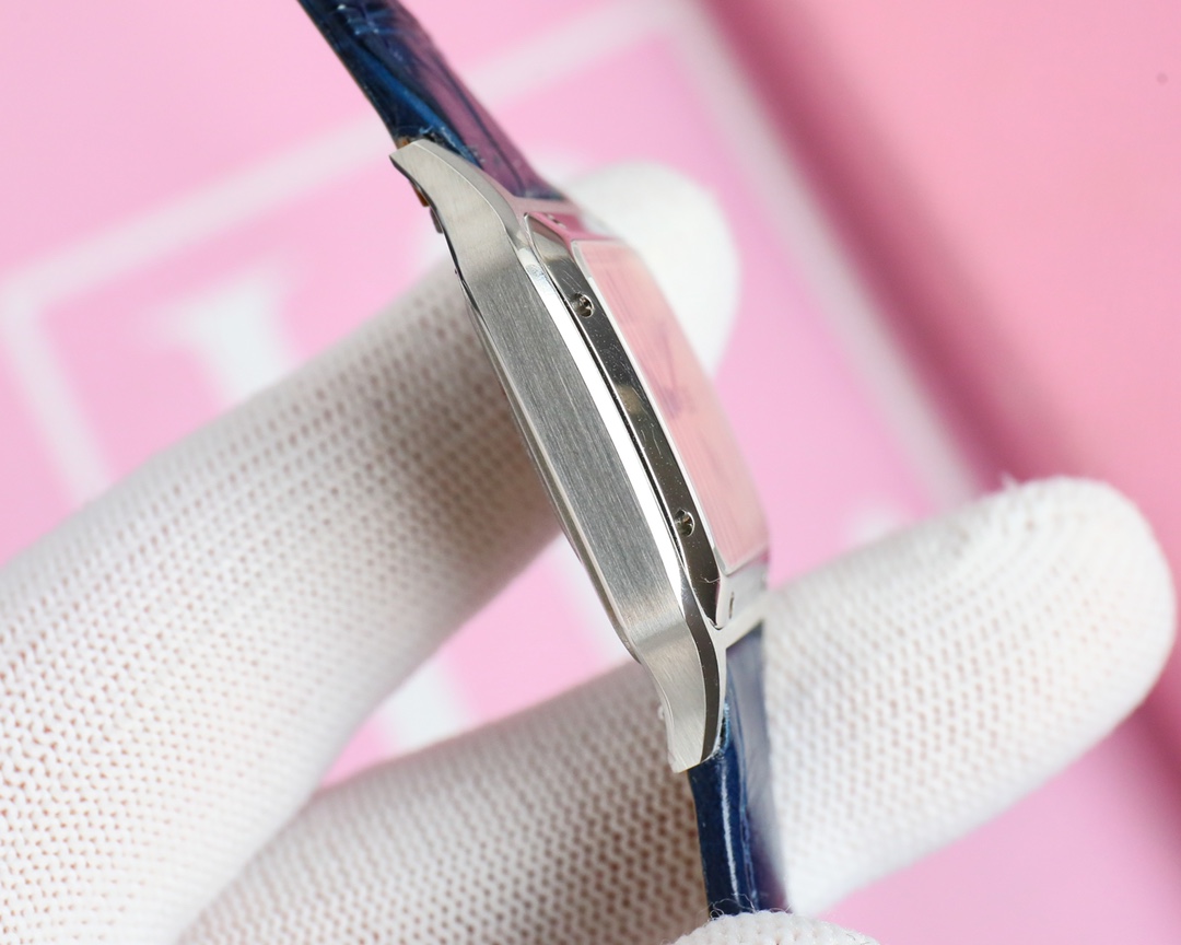 F1 Factory Santos-Dumont Watch Large Model Steel Case Dark Blue Strap