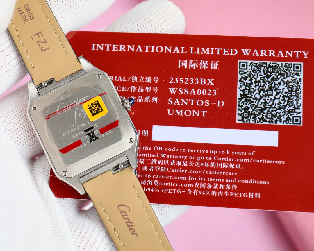 F1 Factory Santos-Dumont Watch Large Model Steel Case Dark Blue Strap