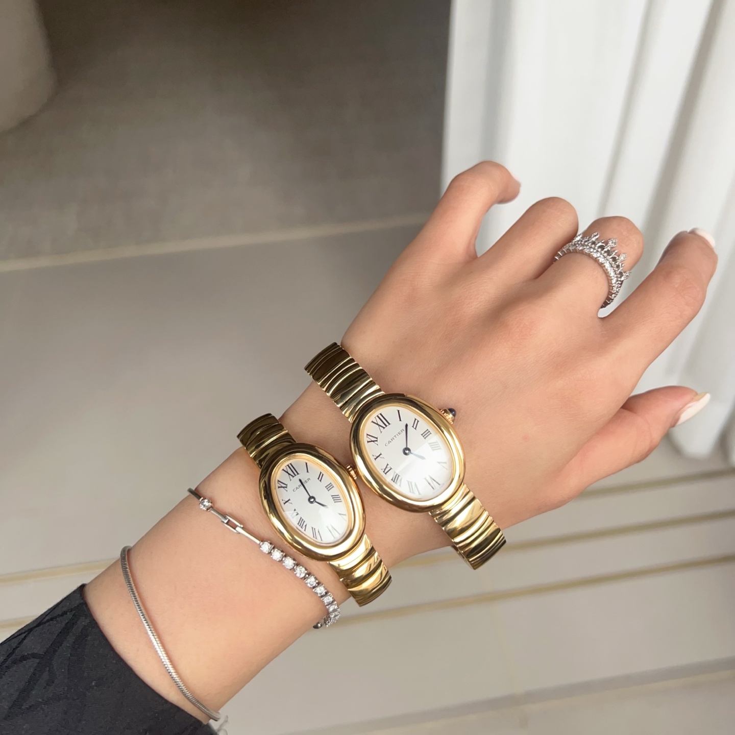 BBA Factory | Baignoire watch Quartz movement | Yellow gold