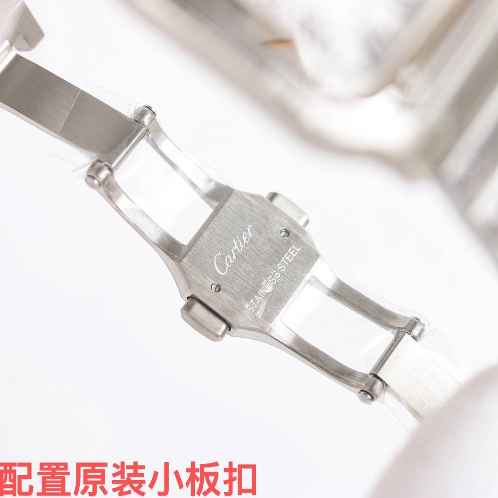 BVF Super Clone Santos Medium Size | Silver Case | White Dial & Steel Strap