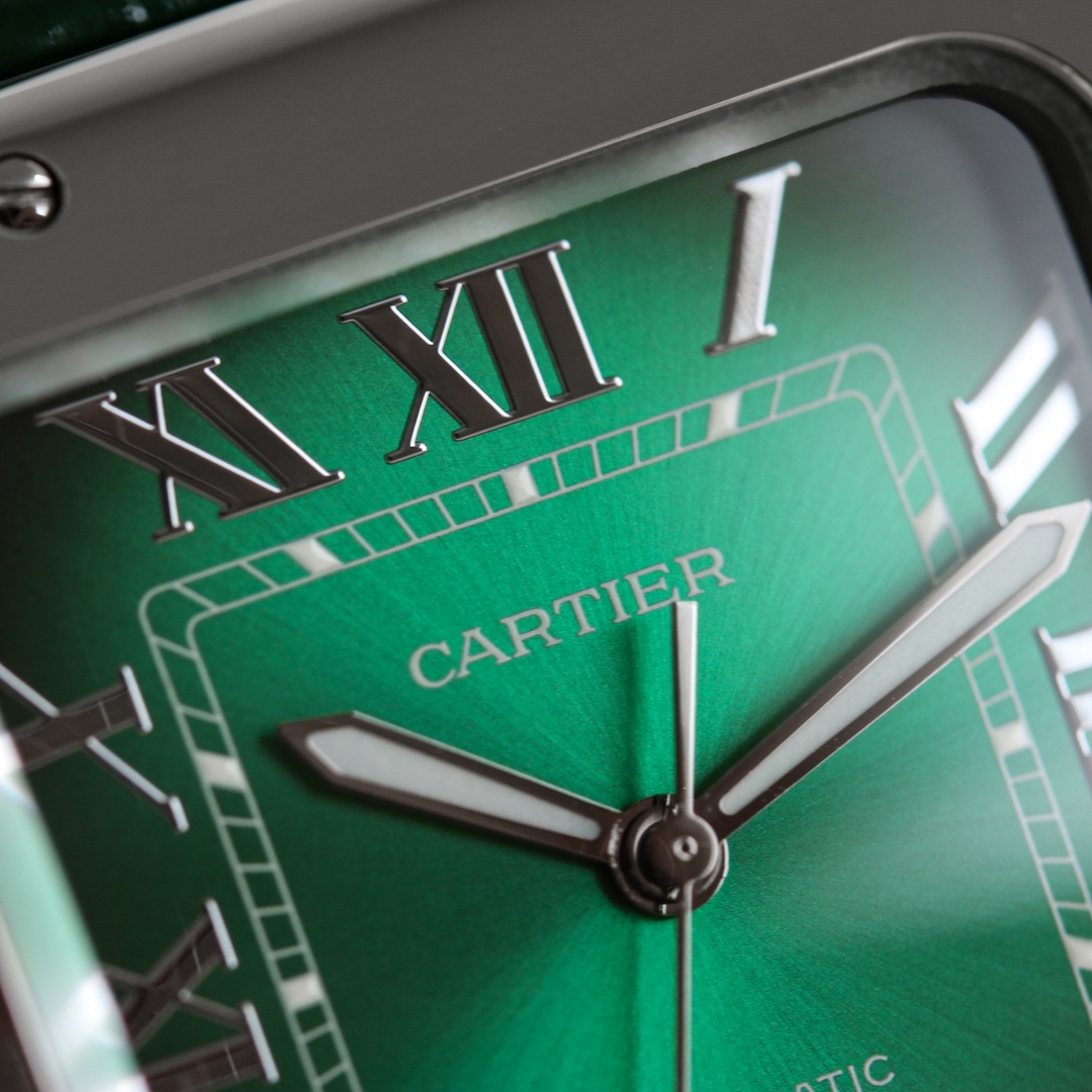 BVF Super Clone Santos Large Size | Silver Case | Green Dial & Green Strap