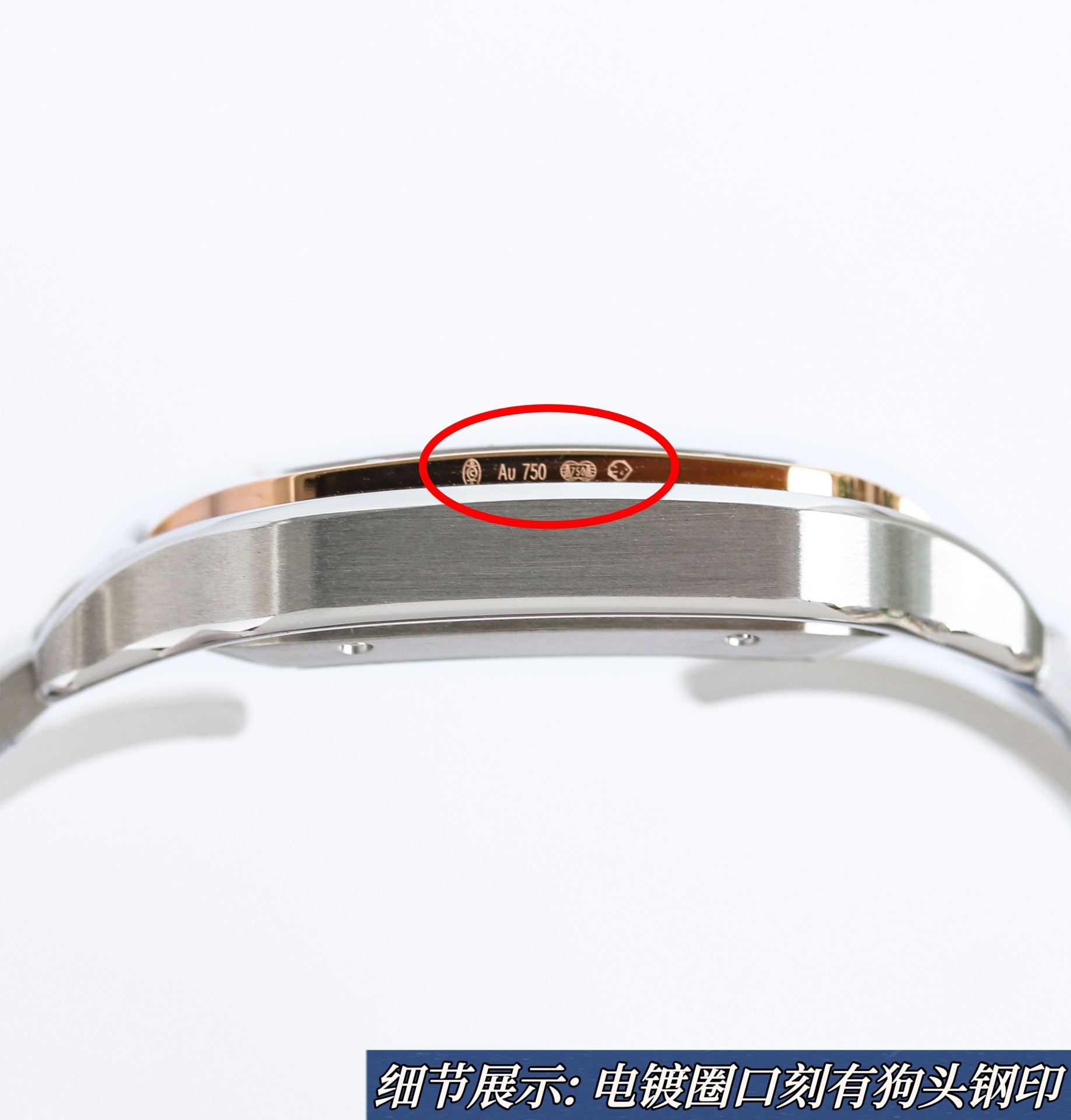 BVF Super Clone Santos Medium Size | Rose Two-Tone Case | White Dial & Steel Strap