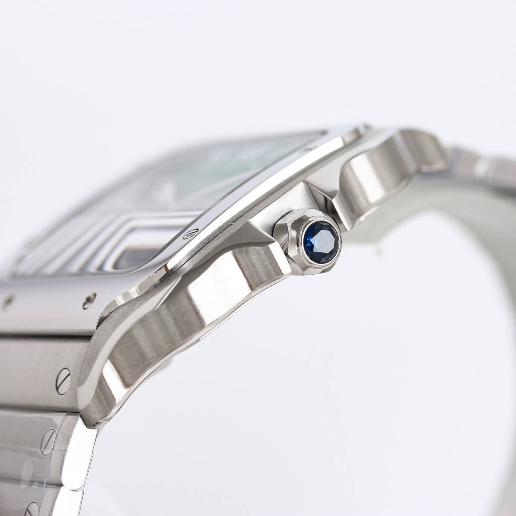 BVF Super Clone Santos Two Size | Silver Case | Green Dial & Steel Strap