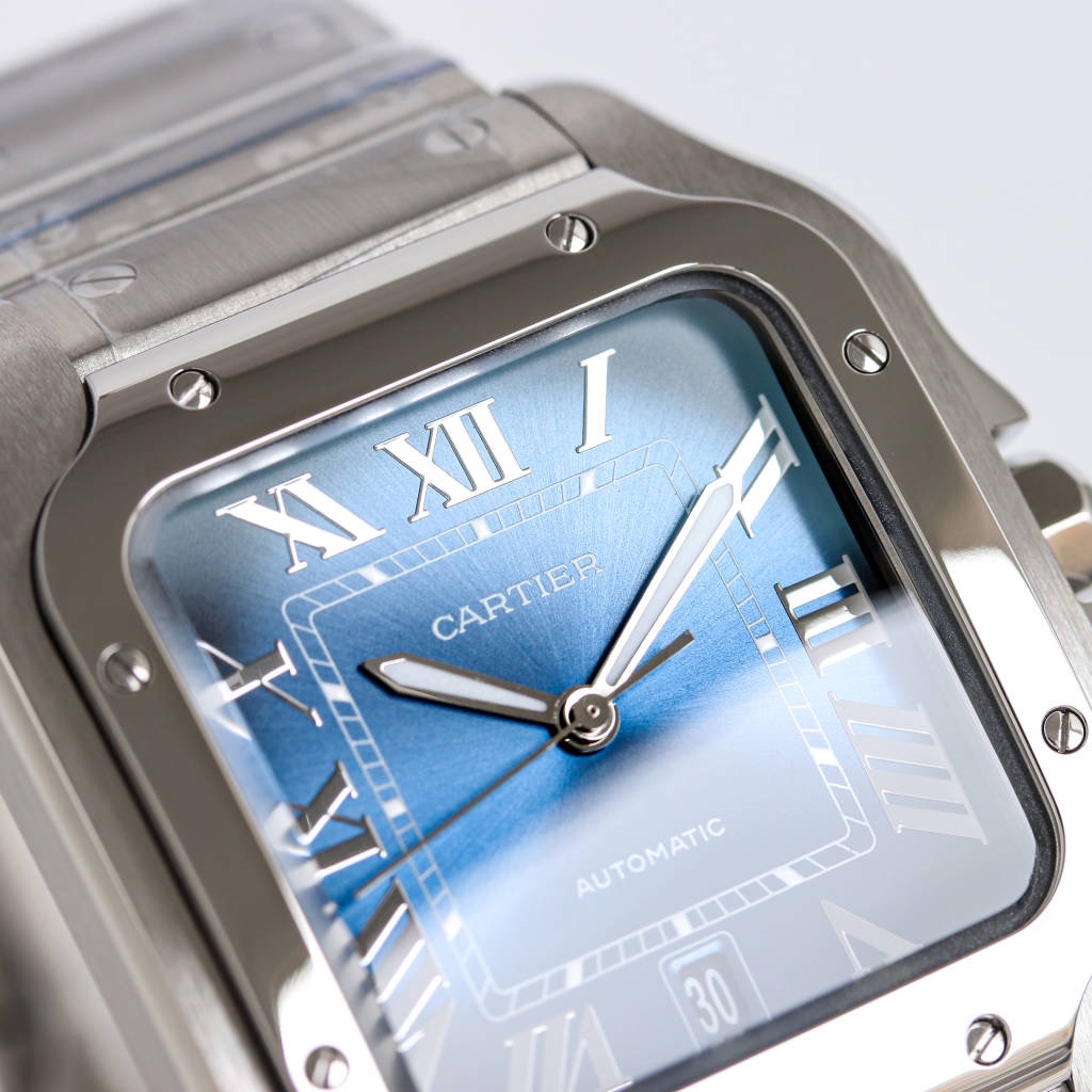BVF Super Clone Santos Two Size | Silver Case | Blue Dial & Steel Strap