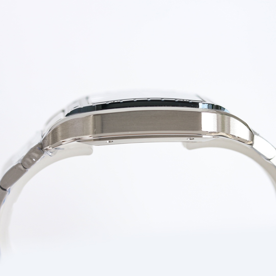 BVF Super Clone Santos Large Size | Blue Silver Striped Case | Blue Black Dial & Steel Strap