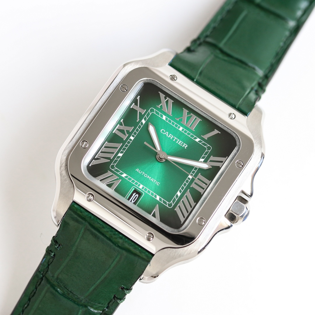BVF Super Clone Santos Large Size | Silver Case | Green Dial & Green Strap