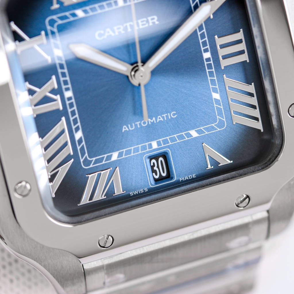 BVF Super Clone Santos Two Size | Silver Case | Blue Dial & Steel Strap
