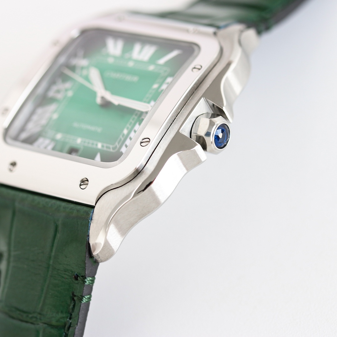BVF Super Clone Santos Large Size | Silver Case | Green Dial & Green Strap