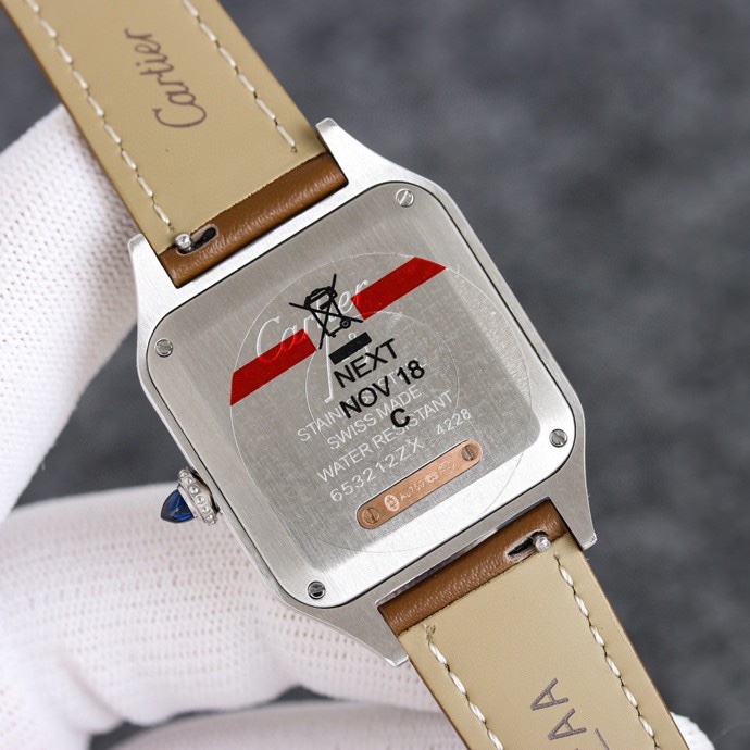 Super Clone | F1 Factory Santos-Dumont Watch All Sizes Model Two-Tone Case Brown Strap