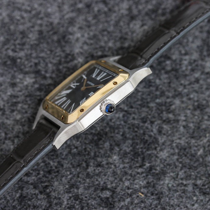 Super Clone | F1 Factory Santos-Dumont Watch All Sizes Model Two-Tone Case Black Dial Black Strap