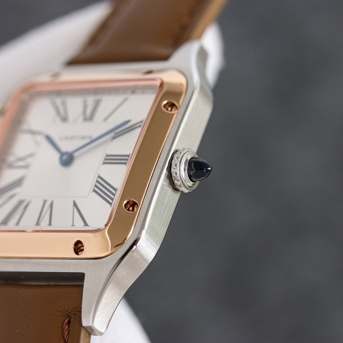 Super Clone | F1 Factory Santos-Dumont Watch All Sizes Model Two-Tone Case Brown Strap