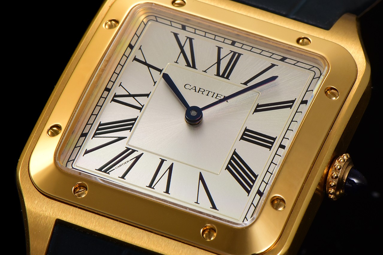 Super Clone | F1 Factory Santos-Dumont Replica | Gold Color Case | Dark Blue Strap | All Sizes
