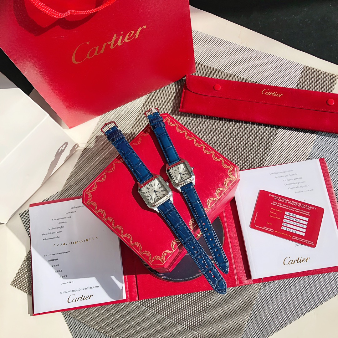 F1 Factory Santos-Dumont Watch Large Model Steel Case Dark Blue Strap