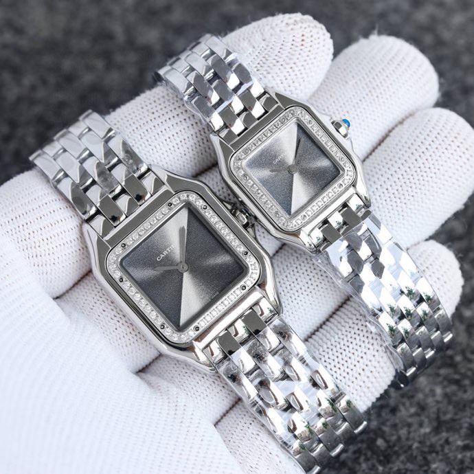 Super Clone | AF Factory Panthère Watch All Sizes Model Steel Diamond Bezel Grey Dial