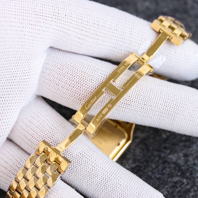 Super Clone | AF Factory Panthère Watch All Sizes Model Yellow Gold Diamond Bezel Green Dial