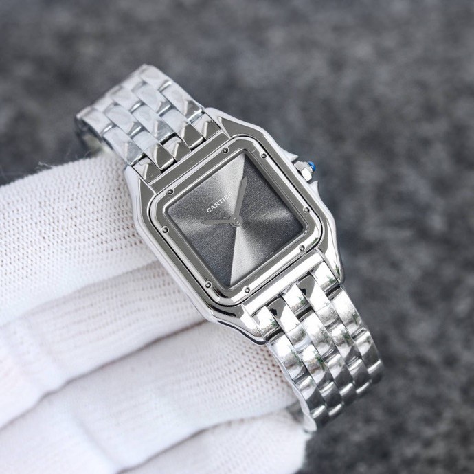 Super Clone | AF Factory Panthère Watch All Sizes Model Steel Diamond Bezel Grey Dial