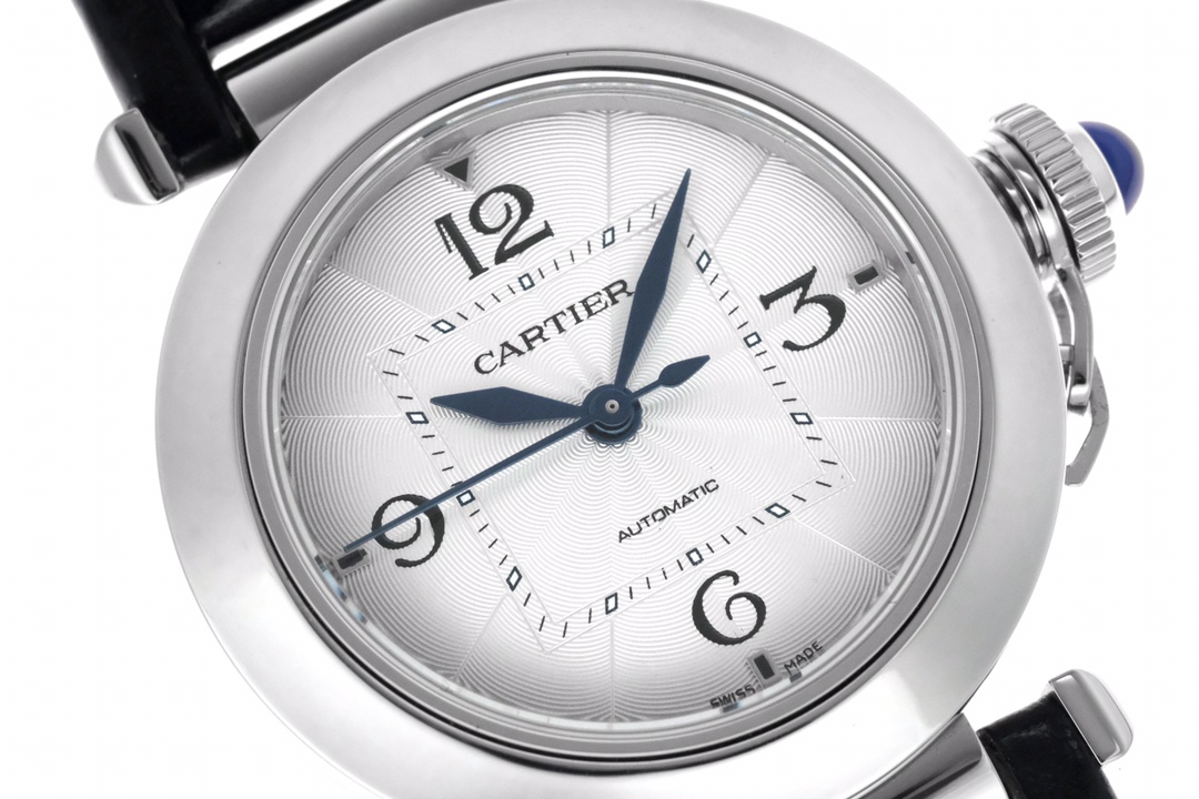 Super Clone | BV Factory Pasha Watch 35mm Model Steel Case Blue Leather Strap