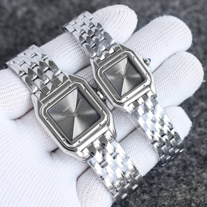 Super Clone | AF Factory Panthère Watch All Sizes Model Steel Diamond Bezel Grey Dial