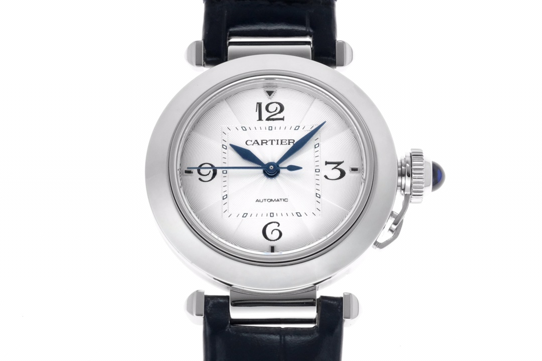 Super Clone | BV Factory Pasha Watch 35mm Model Steel Case Blue Leather Strap