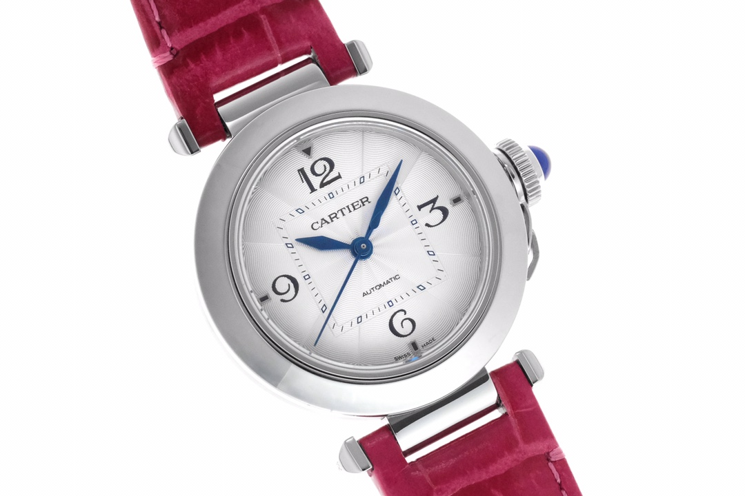 Super Clone | BV Factory Pasha Watch 35mm Model Steel Case Red Leather Strap