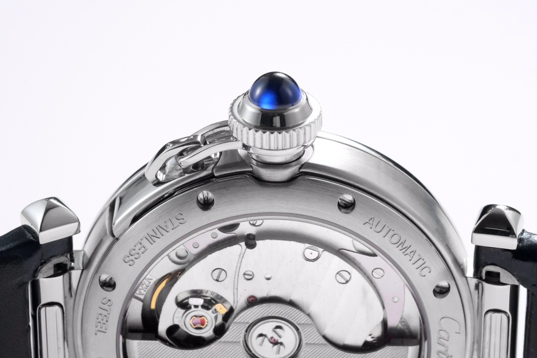 Super Clone | BV Factory Pasha Watch 35mm Model Steel Case Blue Leather Strap