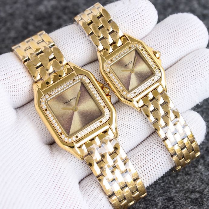 Super Clone | AF Factory Panthère Watch All Sizes Model Yellow Gold Diamond Bezel Gold Dial