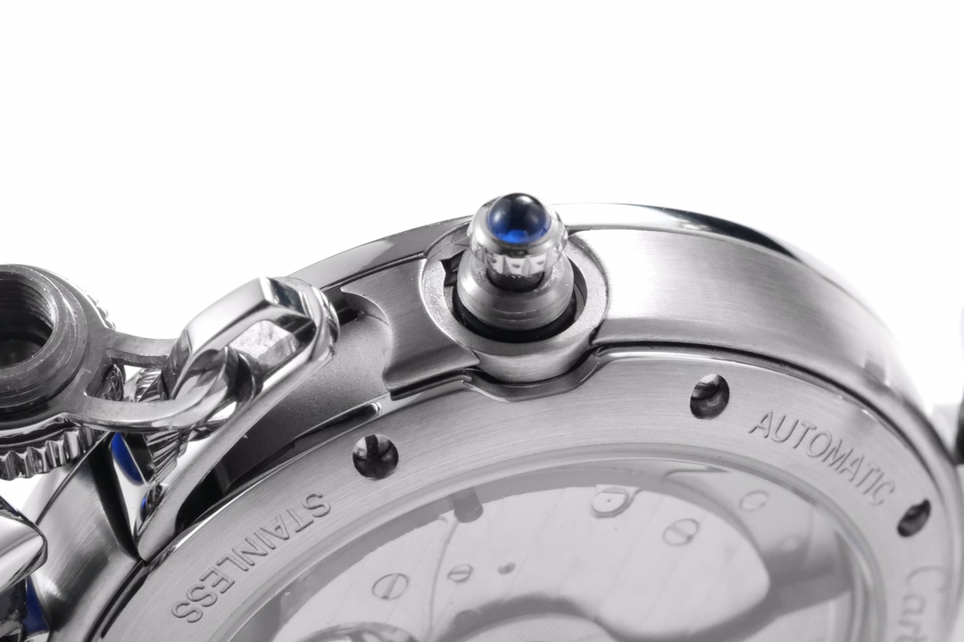 Super Clone | BV Factory Pasha Watch 35mm Model Steel Case Blue Leather Strap